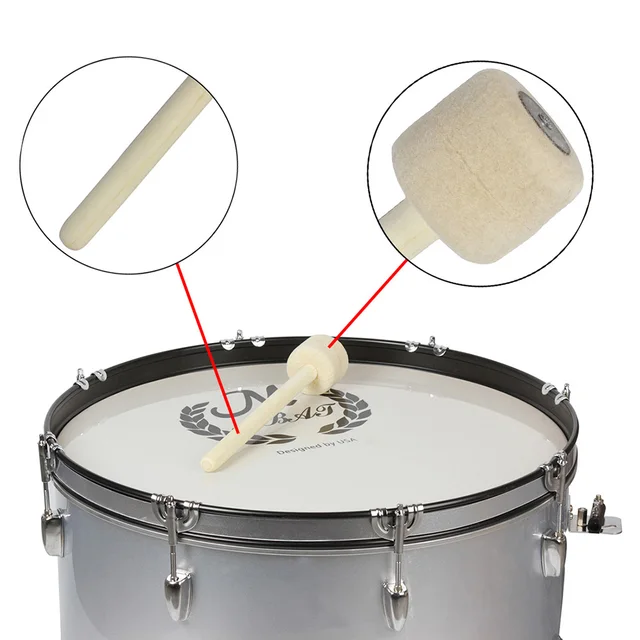 Bacchette Per Batteria Con Testa In Feltro - 2 Pezzi Per Grancasse E Timpani, Manico In Acero - Foto 5