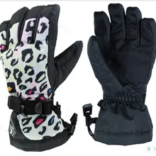 Женские леопардовые лыжные перчатки, женские водонепроницаемые перчатки для скейтбординга, дизайнерские осенне-зимние спортивные перчатки с сенсорным экраном