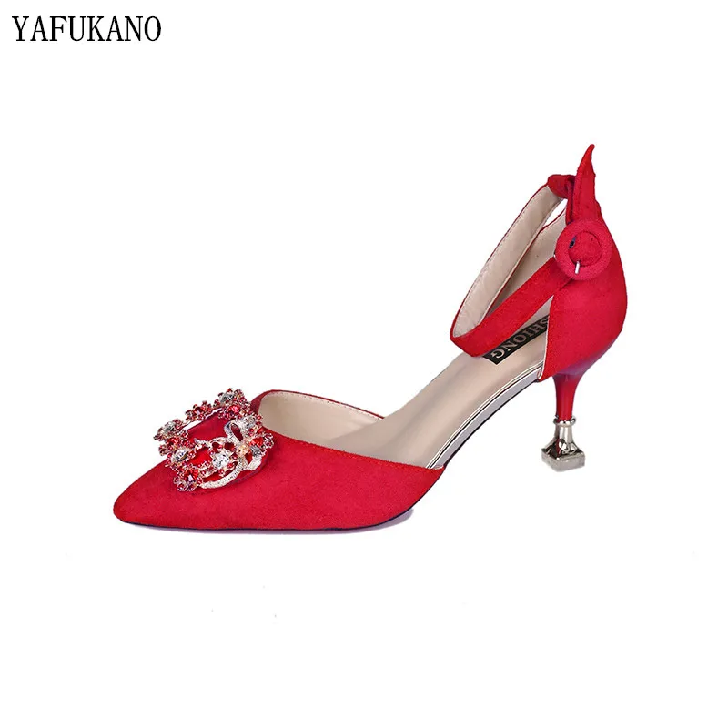 

Spring Sexy Pumps Fashion Rhinestones Diamond Beaded Super High Thin Heeled Pointed Toe Slingbacks Women Shoes Wedding Shoes