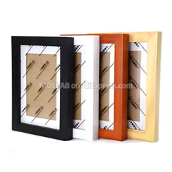 Wooden Wall Mounted Picture Frame Modern Brief Style Flat Molding Border With Photo Mat Decoration 7/12/16 Inch Rectangle Square