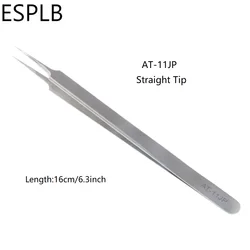 Ultra Thin Precision Tweezers - Stainless Steel Industrial Grade - Straight Tip
