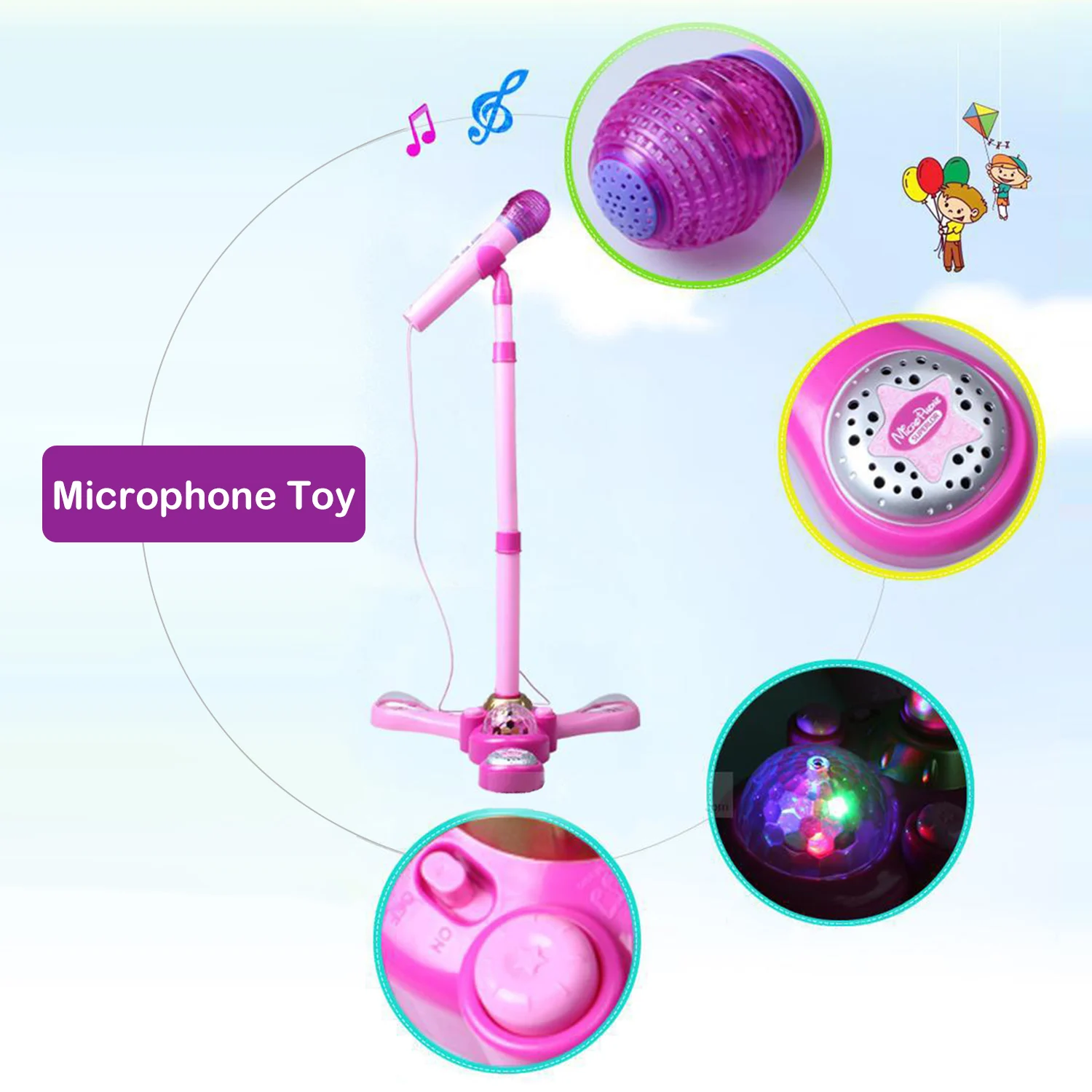 Микрофон музыкальная игрушка Дети Караоке машина игрушка с регулируемой подставкой и яркий красочный светильник эффект для мальчиков и девочек Подарки для детей