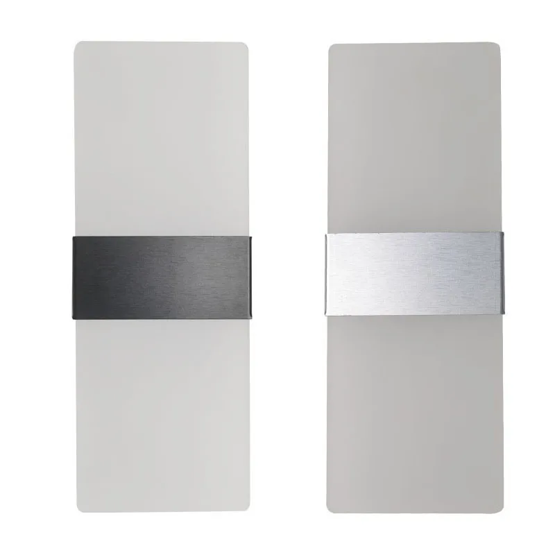 모던 실내 장식 LED 벽 램프, 위아래 더블 헤드, 침실 복도 계단용 아크릴 벽 조명, AC110V, 220V, 3W, 6W, 12W