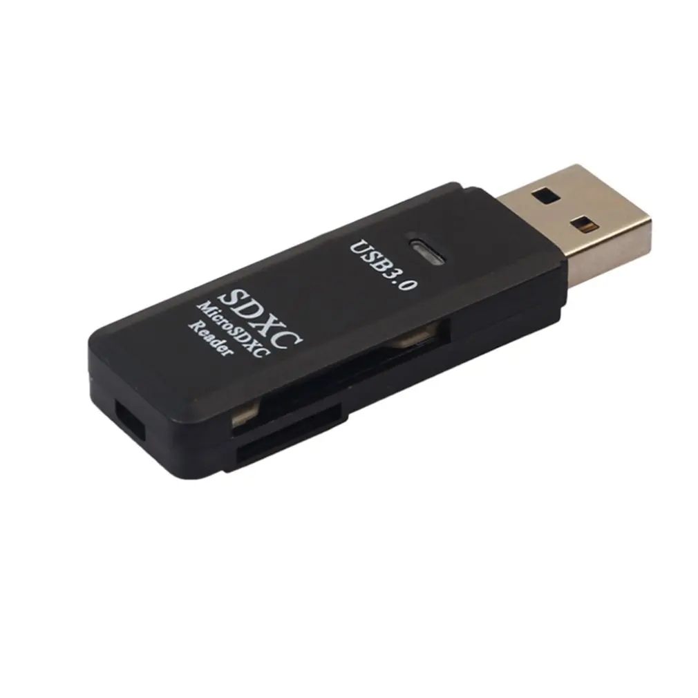 Черный USB 3,0 многофункциональный считыватель смарт-карт памяти OTG type-C адаптер мини-считыватель карт для микро компьютера ноутбука - Цвет: Черный