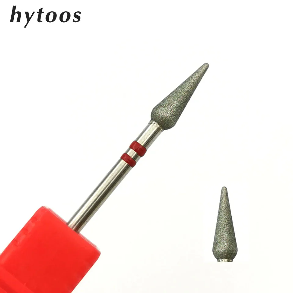 

Конусные сверла для ногтей HYTOOS, тонкие алмазные сверла для очистки кутикулы, российские мельницы, электрические маникюрные дрели, аксессуары для ногтей, инструмент