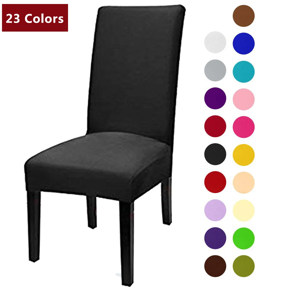 

1/2pcsSolid Color Chair Cover Spandex Stretch Elastic Slipcovers Xmas Chair Covers For Dining Room Kitchen Wedding Banquet