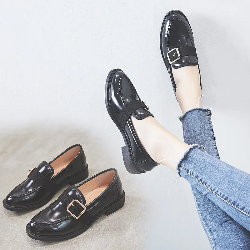 

2020 New Style Shoes INS Small Leather Shoes Women's Retro Fashion Korean-style Versatile Soft Girl British Style Ulzzang Loafer
