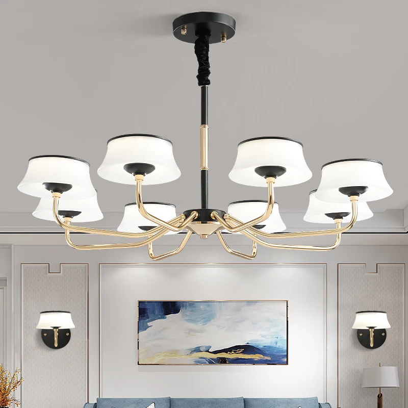 

Modern Fashion Designer Gold Led Ceiling Art Deco Suspended Chandelier Light Lamp for Kitchen Living Room Loft Bedroom