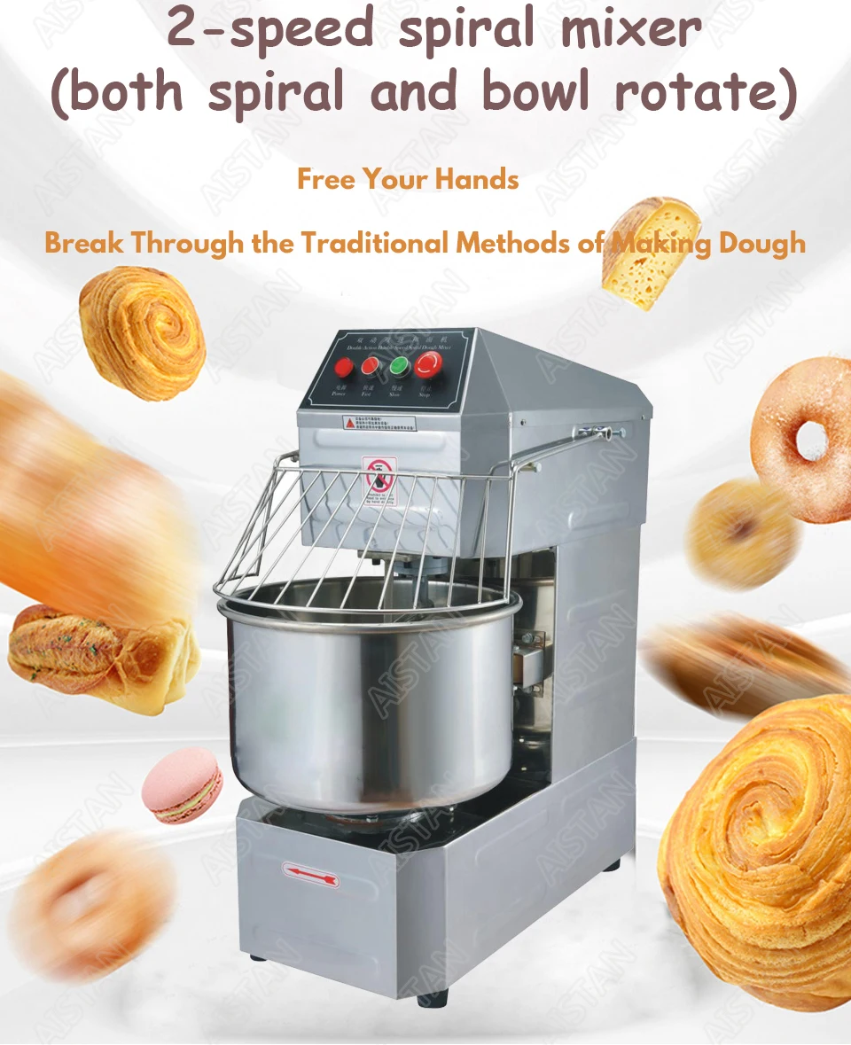SSD20 20L Professional Electric Spiral Dough Mixer with 2 speeds