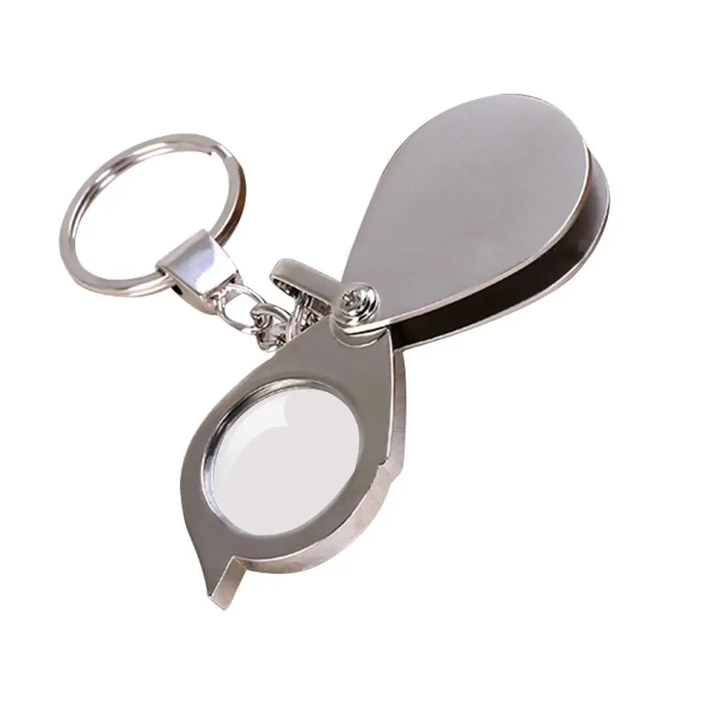 10X Folding Pocket Magnifier 2.56''Diameter Loupe with Keychain