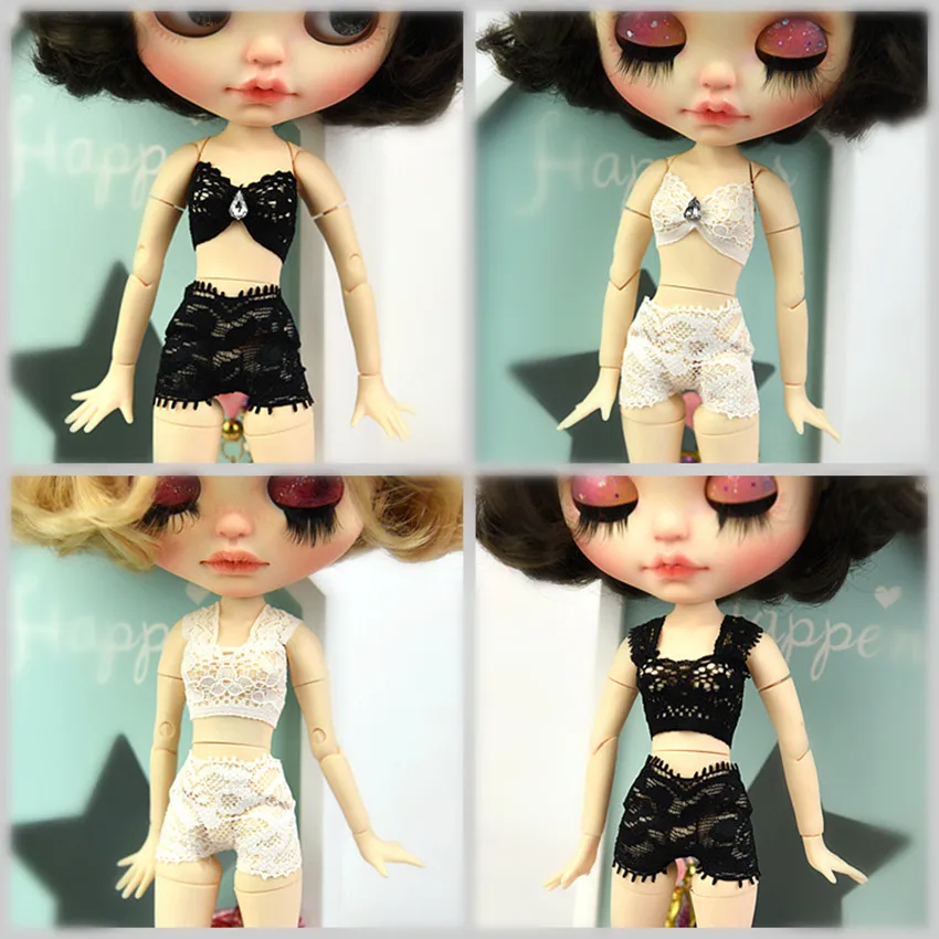 Одежда Blyth Dolls, нижнее белье, костюм, кружевной бюстгальтер и трусики, подходит для Blyth кукла 1/6, обычный, суставный, Azone, Licca Body, ледяная кукла