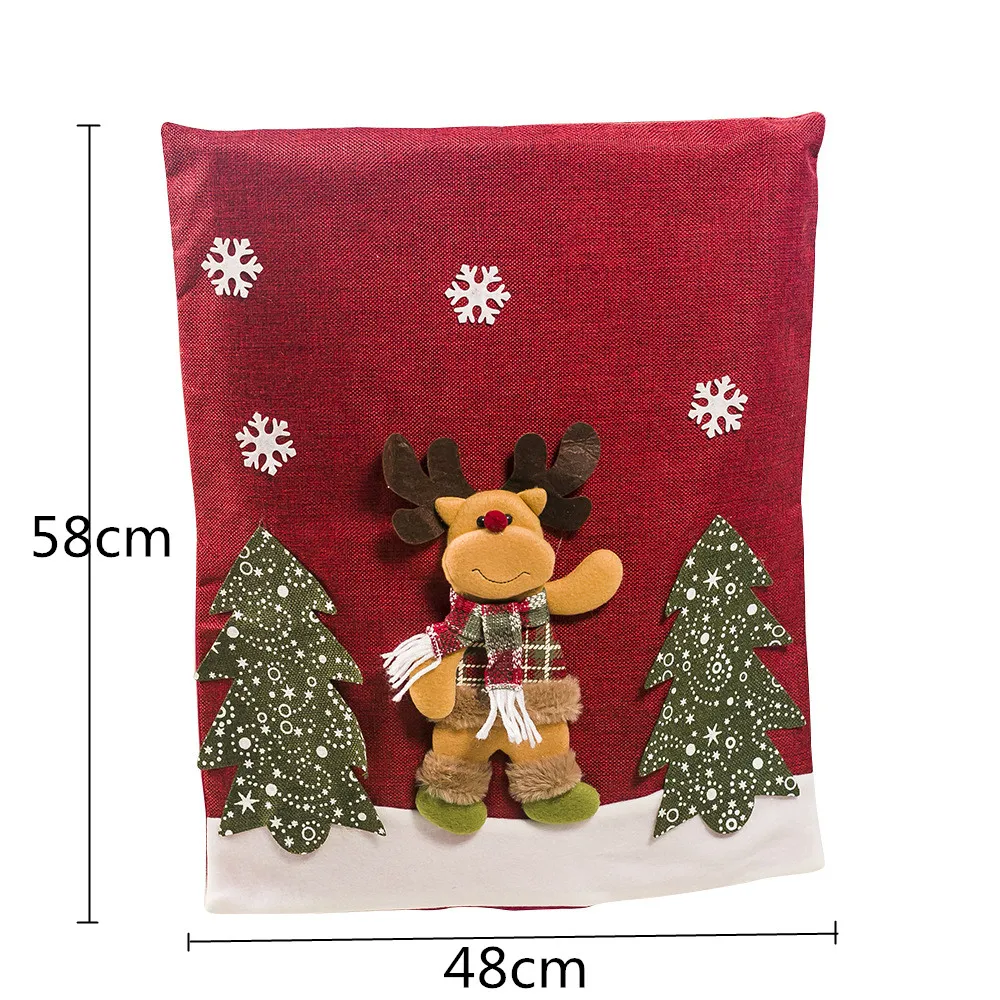 Hot Cute Merry Christmas Chair Covers Santa Red Hat Dining Chair Back Covers Party Xmas Dinner Table Decor christmas gift