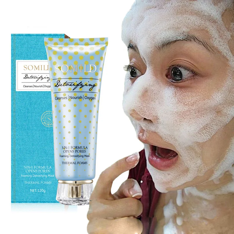 SOMILD Deep Clean кислородная пузырчатая Детокс Маска для лица удалить угри уход за кожей вспененная маска для лица Лечение Акне корейская