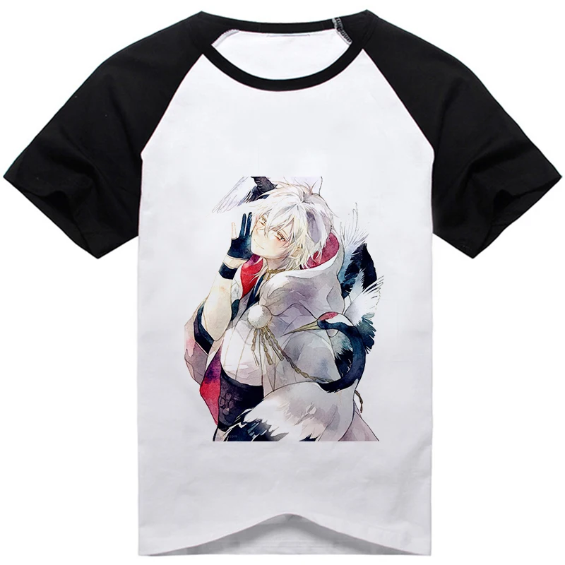 Футболка с японским рисунком Touken Ranbu, аниме Tsurumaru Kuninaga, унисекс, Повседневная футболка с коротким рукавом, карнавальный костюм, футболка с принтом