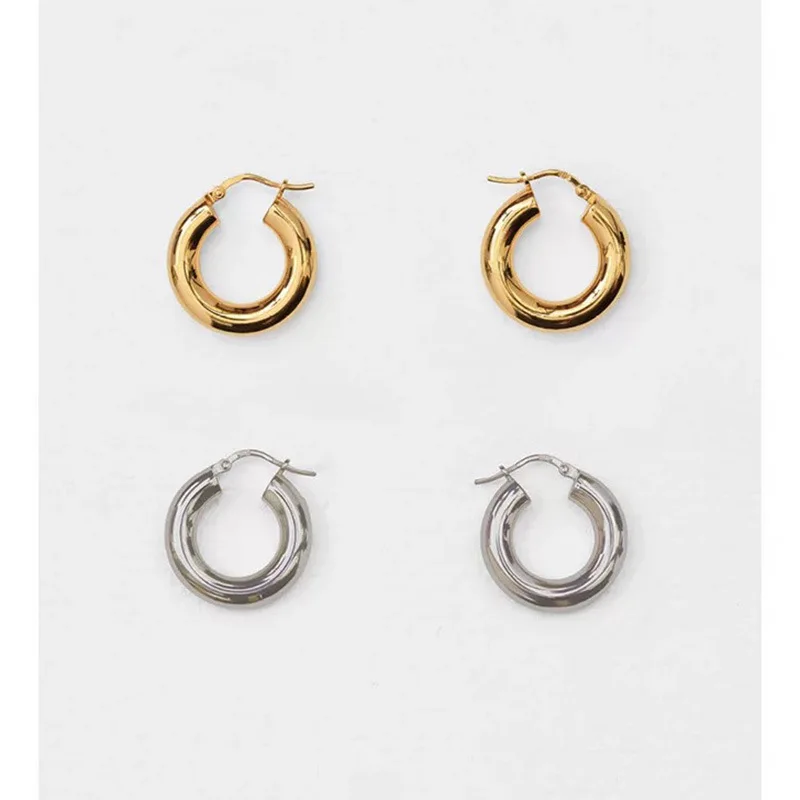 

HOOP cold air French simple design solid Earrings PRECIOUS coil fashion