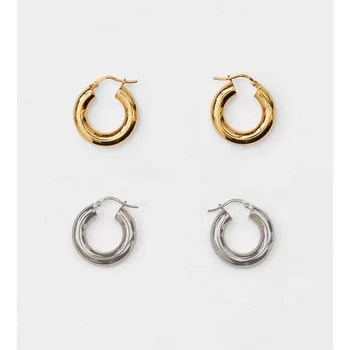 

HOOP cold air French simple design solid Earrings PRECIOUS coil fashion