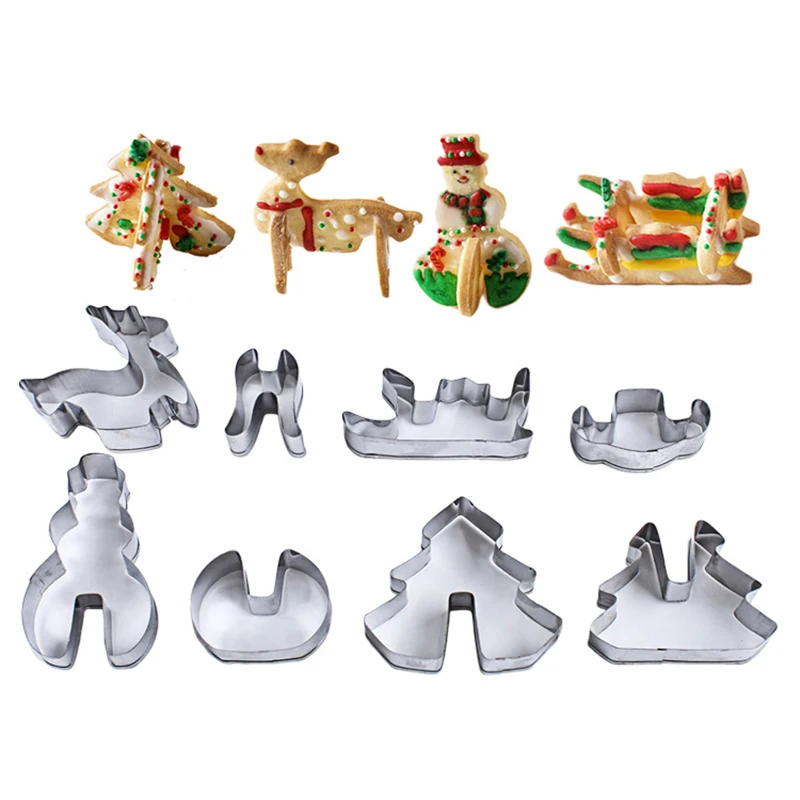 Stainless Steel Christmas theme Biscuit Cutters Cookie Cutter Set Wedding Cake Mould Kitchen Baking Pastry Tools accessories
