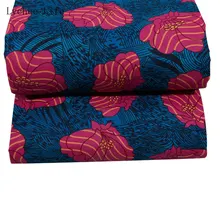 Lychee Life Анкара Африканский батик ткань темно-синий цвет полиэстер Цветочный Ткань для вечерние платья Швейное Ремесло «сделай сам»