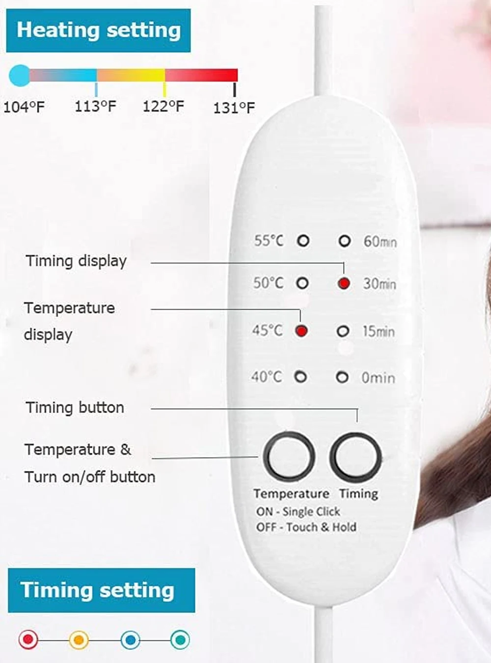 Maschera per gli occhi riscaldata tramite USB, maschera per gli occhi a infrarossi lontani per occhi secchi, impacco caldo per occhi gonfi, orzaioli, trattamento della blefarite, massaggiatore per gli occhi_voghion.com