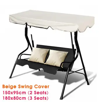 

2-3 Seats Outdoor Awning Garden Swing Chair Sun Shade Sail Polyester Waterproof Top Cover for Courtyard Gazebo Hammock Tent