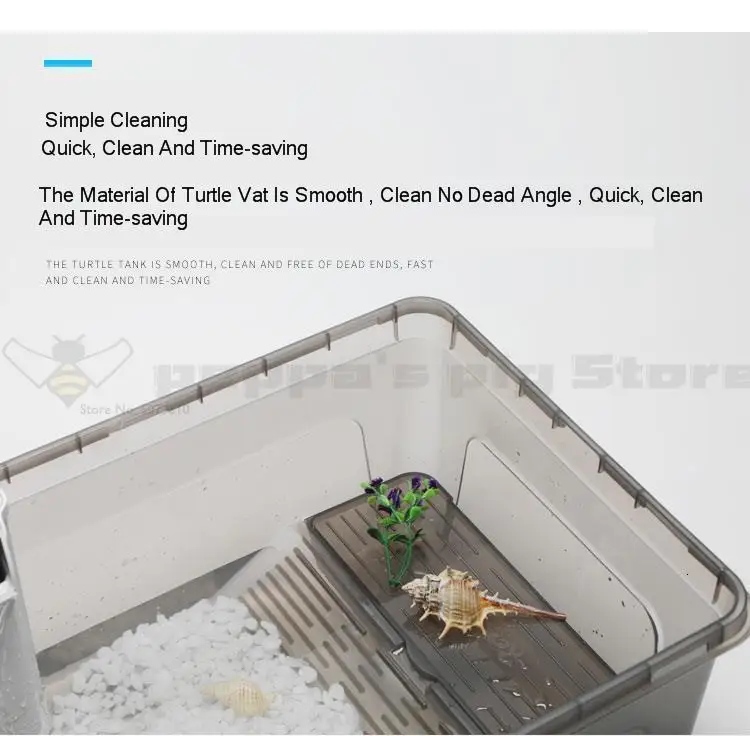 Черепаха танк с сушильной платформой, короб для разведения черепах, Бразильская черепаха, Детский горшок, Террариум, прозрачная Вилла-амфибия
