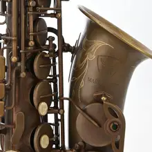 MARGEWATE уникальный Ретро альт саксофон латунный античный медный Eb Tune E плоский музыкальный инструмент саксофон с футляром мундштук
