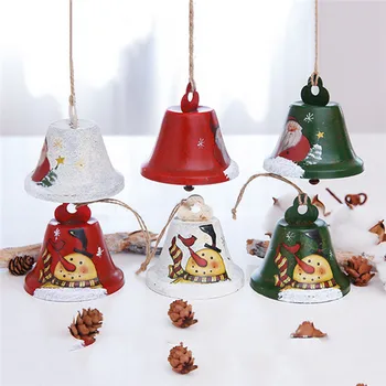 

Christmas Bell Pendant Wrought Iron Painted Bell Decoration Christmas Tree Pendant Decoration Supplies