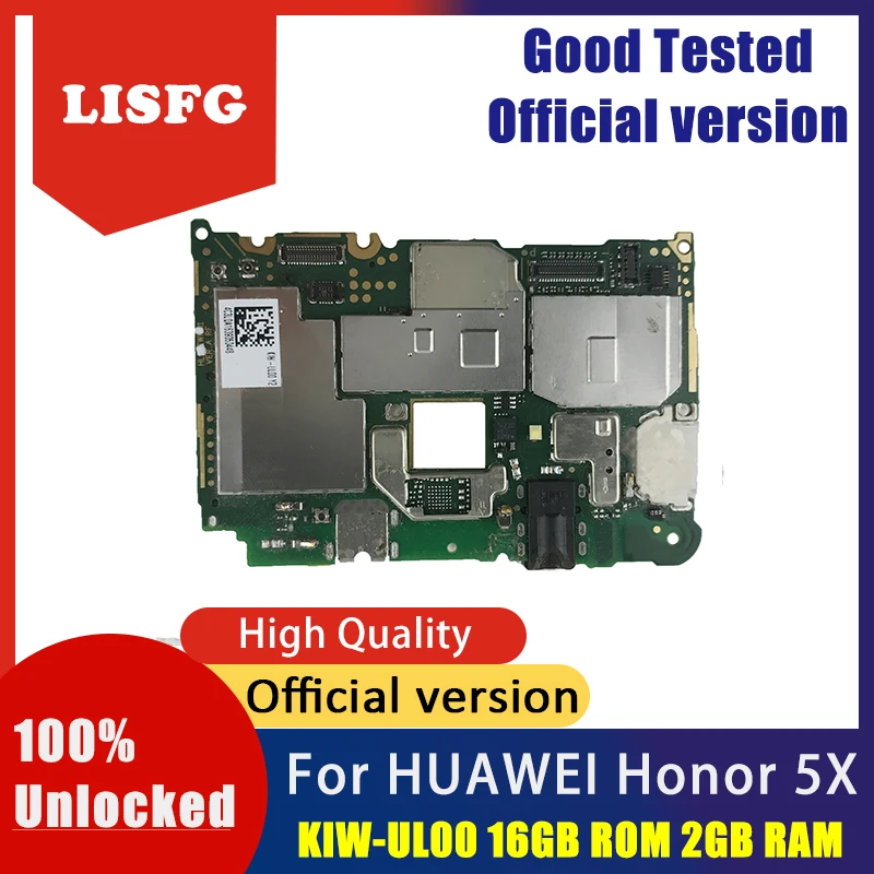 Free Shipping 100% Unlocked For HUAWEI Honor 5X Motherboard KIW-UL00 16GB ROM 2GB RAM Logic Main Board | Мобильные телефоны и