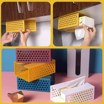 

Storage Baskets Paper Box Wall-mounted Tissue Holder Napkin Box Office Pumping Storage Toilet Tissue Box For Kitchen Living Room