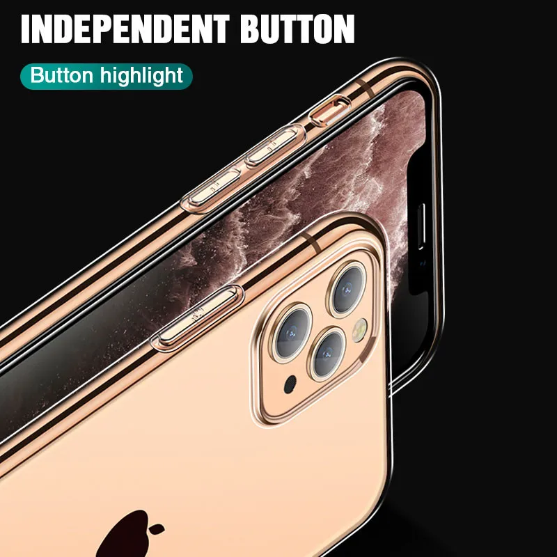 Силиконовый чехол для iPhone 7 8 plus 11 X XR XS Max 6 6s, прозрачные чехлы для iPhone 7 11 pro max, противоударный мягкий чехол