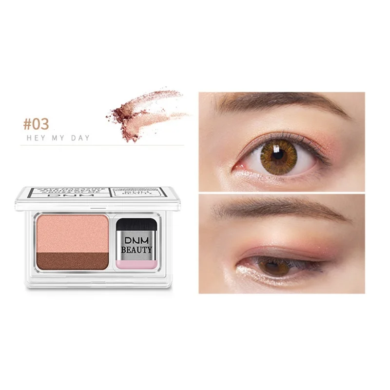 Двухцветные Lazy Eyshadow Stamp Earth Shimmer Тени для век нейтральные Smokey Косметические женские макияж тени для век с кистью TSLM1