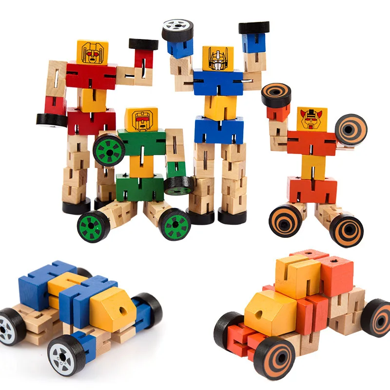 

Creative New Style Large Size Transformers Wooden Robot Garage Kit Educational Toy