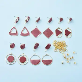 

DIY Earring Making with Alloy Enamel Stud Earring Findings with Steel Pin Alloy Enamel Pendants Light Gold Mixed Shapes