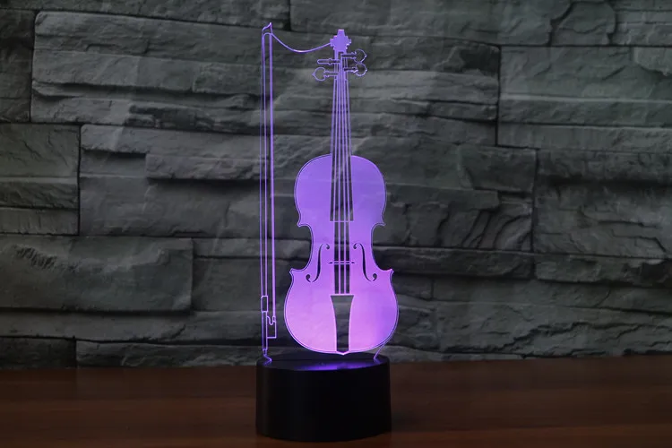 [Семь Неоновые] Виолончель акриловый 7 Цвета настольная лампа 3D LampMusical инструмент для детей подарок новинка светодиодный ночной Светильник Тысячелетний сокол светильник
