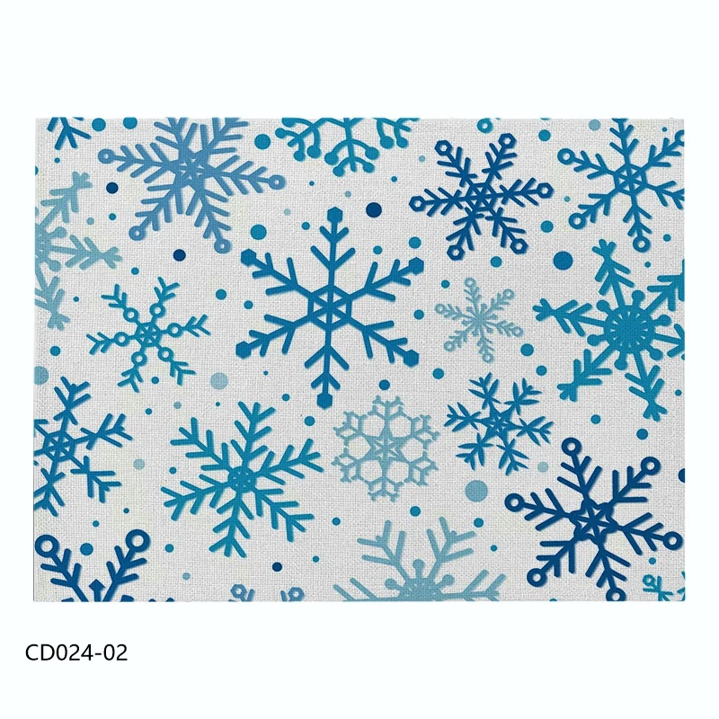 CD024-02 Рождественская Снежинка, льняной/хлопковый коврик, коврик для кухни, обеденного стола, коврик для чашки, подстаканник, столовый набор, коврик для стола, коврик для домашнего декора - Цвет: CD024-02