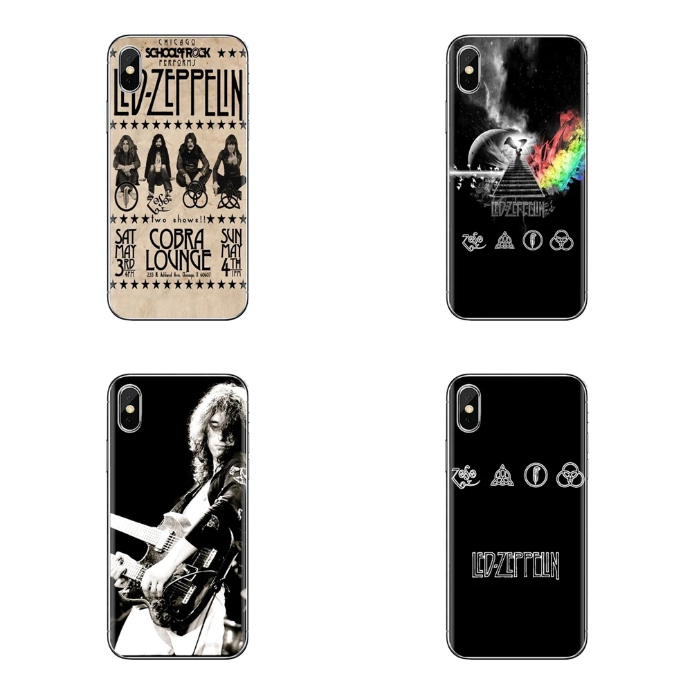 Для samsung Galaxy S3 S4 S5 Mini S6 S7 Edge S8 S9 S10 Plus Note 3 4 5 8 9 прозрачный мягкий кожаный чехол Led Zeppelin