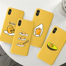 JAMULAR Cute Gudetama Lazy Egg Phone Case For iPhone 7 11 Pro XS MAX X XR 8 6 6s Plus Novelty Yellow Soft Silicone Back Cover