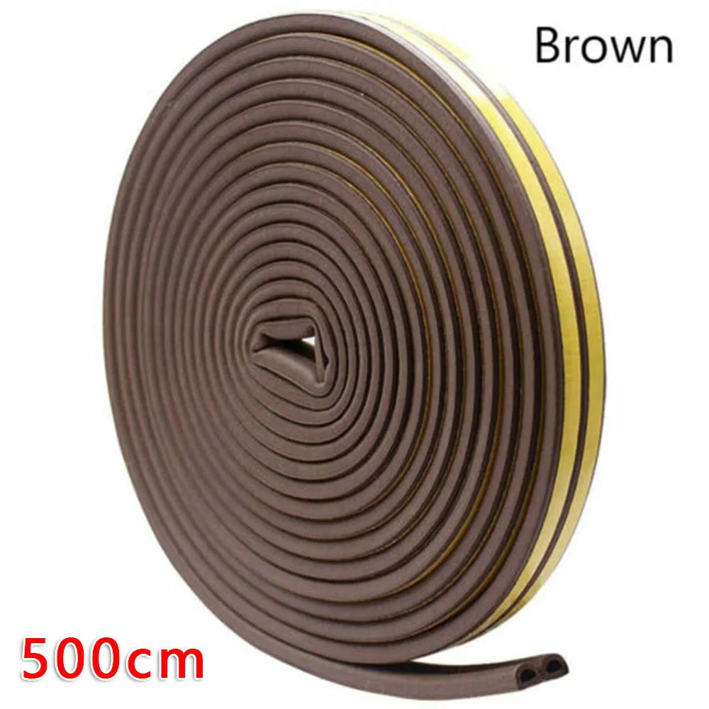 

9x6mm Self-Adhesive Tape D Type Foamed Sealing Strips Soundproof Door Rubber Draught Excluder Window Hardware