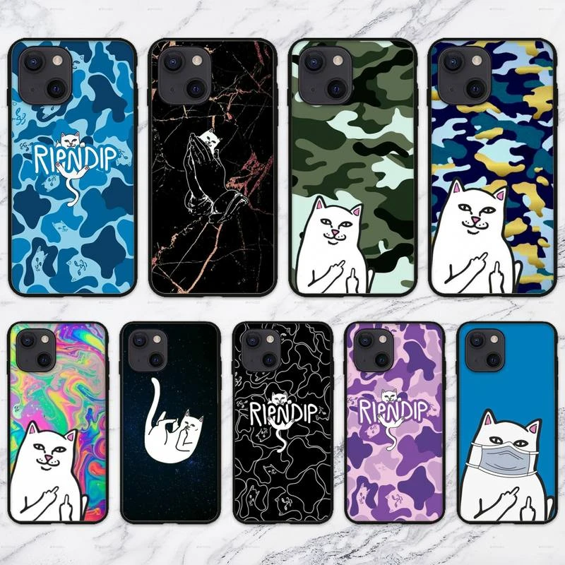 RUICHI Rip N Dip Cat Phone Case For iPhone 11 12 Mini 13 Pro XS Max X 8 7 6s Plus 5 SE XR Shell cute iphone xr cases