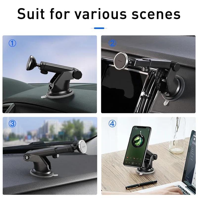 Телескопический автомобильный держатель для телефона Baseus iPhone|magnetic car phone holder|car