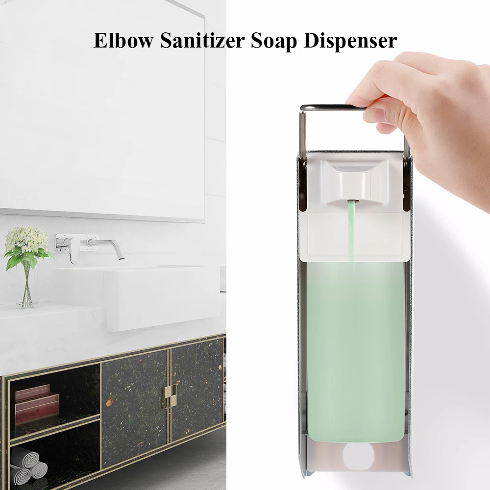 

Elbow Soap Dispenser Sanitizer Shampoo Box Hand Soap Holder Dispensador Manual 500ML Wall Mounted for Toilet Restaurant Hotel