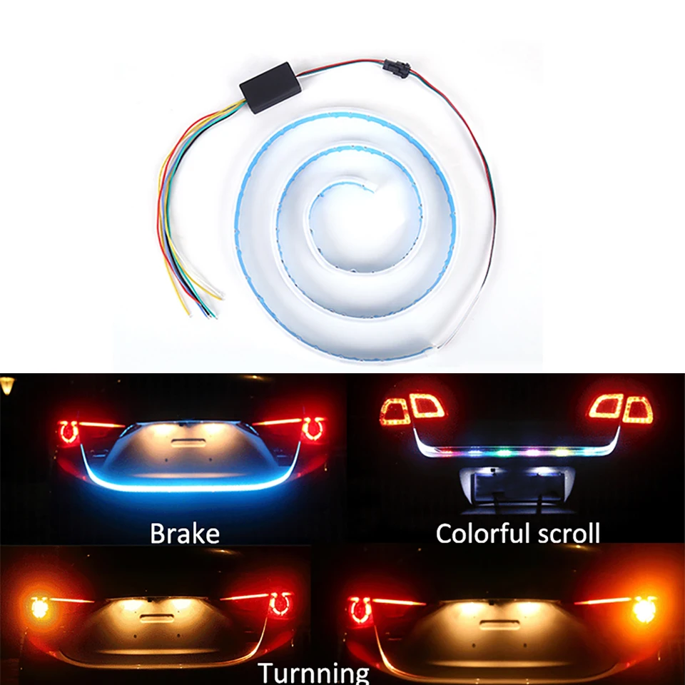Nlpearl автомобильный светильник в сборе, Светодиодная лента, 12 В, RGB, автомобильный дополнительный стоп-светильник, динамический стример, задний тормозной светильник, сигнальная лампа поворота