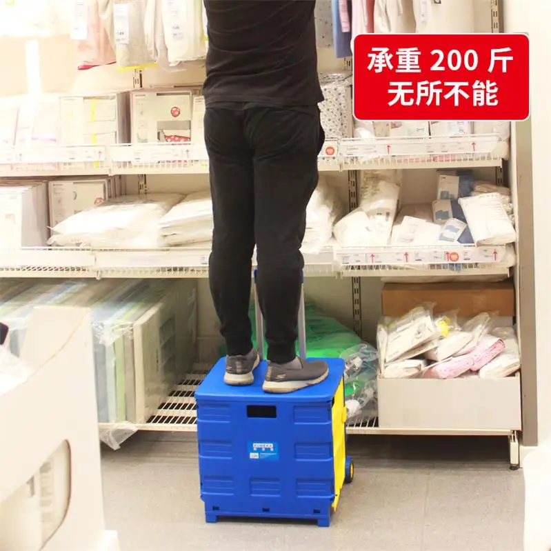  Portable Folding Shopping Cart Supermarket Shopping Cart Small Cart Trolley Elderly Trolley Home Lu