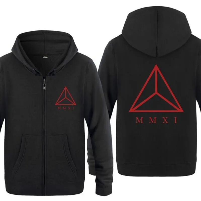 Black hoodie 2 Мужская толстовка с капюшоном с принтом треугольника MMXI SWAG на молнии, мужская флисовая куртка в стиле хип-хоп, Мужская хлопчатобумажная спортивная фуфайка moleton masculino - Цвет: Black hoodie 2