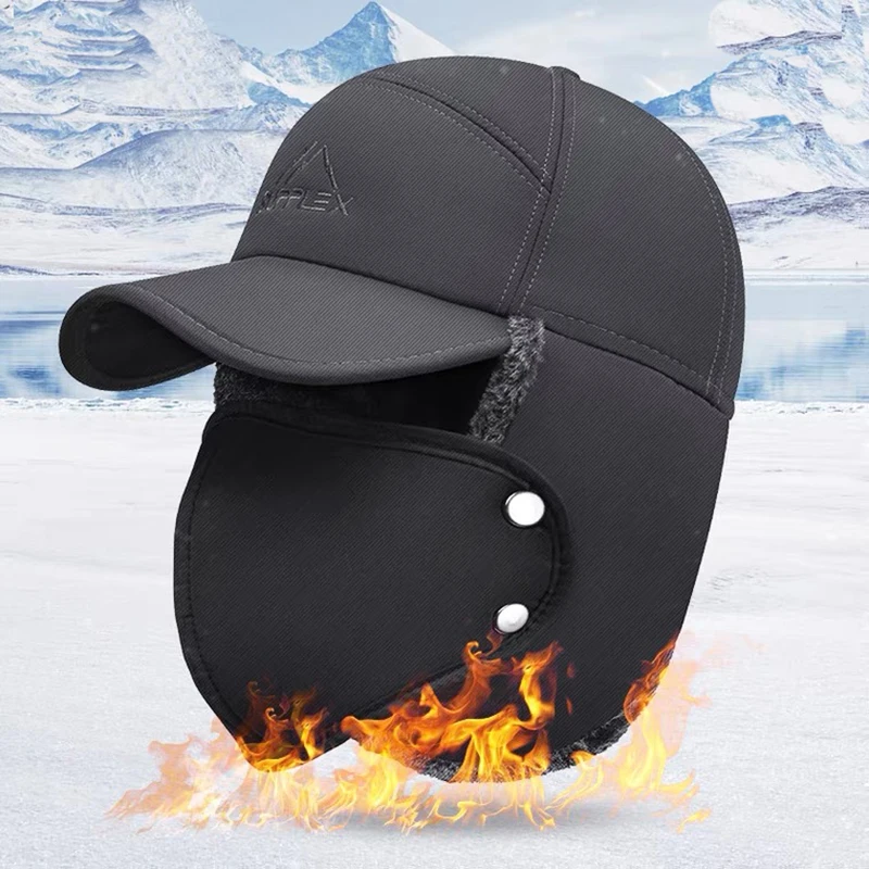 Winter Thermal Bomber Hats Men Women 