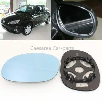 

For Peugeot 206 2005-2008 Side View Door Mirror Blue Glass With Base Heated