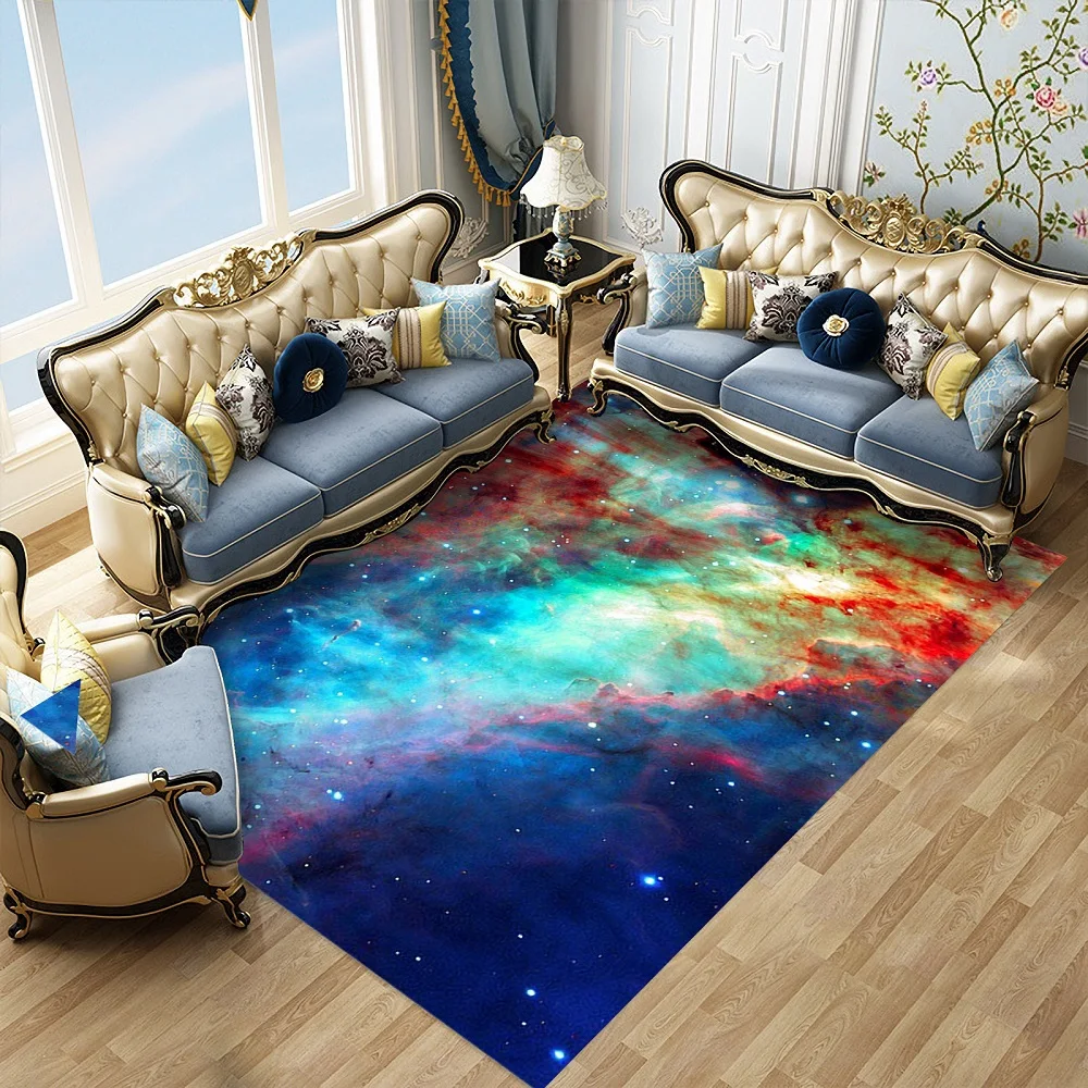 Полиэстер, Синий Galaxy, Противоскользящие коврики, 3D принт, коврик для двери, для улицы, кухни, гостиной, коврик, разные размеры, коврики