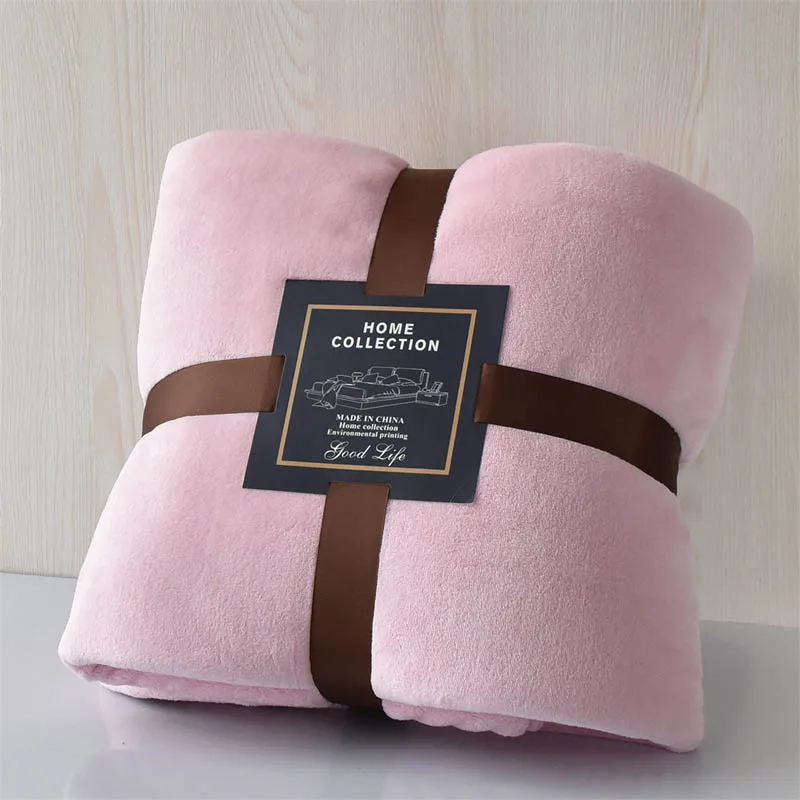 Одеяла для кровати из кораллового флиса, фланелевое одеяло, теплое покрывало, одеяло на диване, розовое фиолетовое зимнее покрывало на кровать, постельные принадлежности - Цвет: pink
