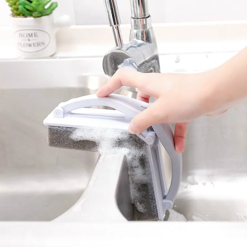 Foldable Sponge Cleaning Brush with Handle Water Control Ceramic Tile Long Bowl Kitchen Floor | Дом и сад