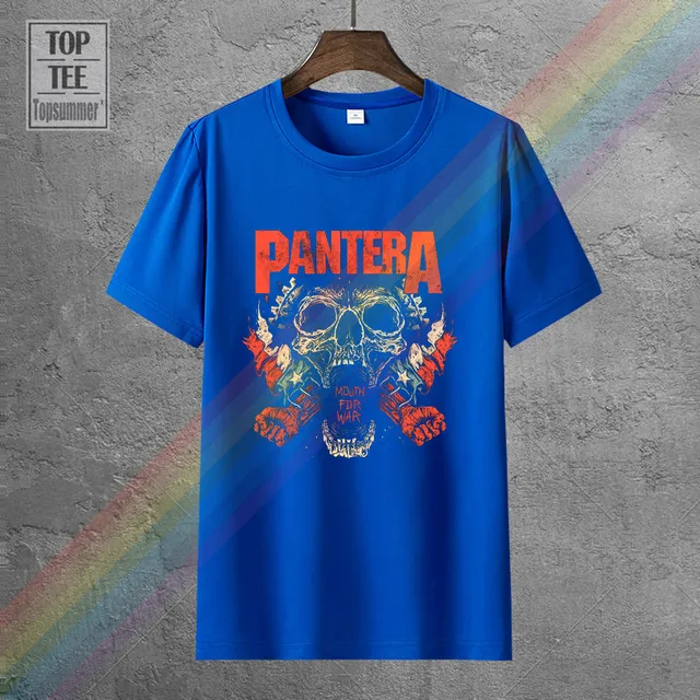 Pantera T Shirt Black Graphic Print Heavy Groove Metal Rock Band Tees 1-A-179 O-Neck Hipster T Shirts 0162147-Blue